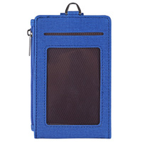 Porte-clés en PU avec porte-cartes multiples, pliable, pour badge d'identification et carte de visite, avec fermeture éclair