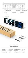 Kunden spezifisches Logo große LED-Bildschirm uhr elektrische Ziffern Kalender anzeige Home-Office-Spiegel digitale Schreibtisch uhr