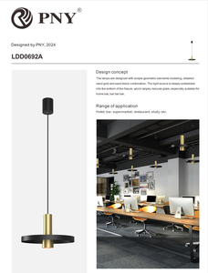 Conjunto completo de candelabro, pantalla diferente, luz LED colgante, cilindro de decoración de aluminio dorado, lámpara colgante de estilo <span class=keywords><strong>Loft</strong></span> para luz del hogar - Product Image 3