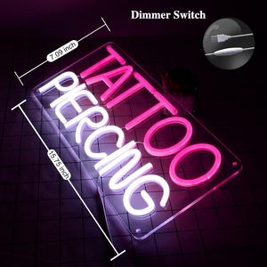 Tattoo piercing neon LED hanging USB powered ambient light shop entrance <b>sign</b> indicator light decorative light landscape light - Product Image 2