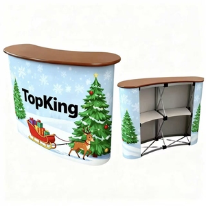 Comptoir <span class=keywords><strong>de</strong></span> bar pliable en forme d'arc avec surface en bois et structure repliable <span class=keywords><strong>pour</strong></span> une utilisation en extérieur ou en intérieur - Product Image 2