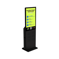 Station de partage d'écran 43 pouces avec batterie Li-Polymère 15W, borne de recharge à 48 emplacements pour cafés