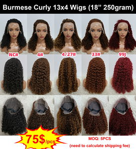 Promotion 75$ Letsfly Perruques en dentelle de cheveux humains naturels bouclés birmans 5x5 et 13x4 de 18 pouces, vente en gros à prix réduit - Product Image 4