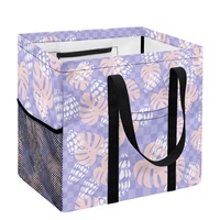 Sac de rangement pour linge réutilisable et résistant à l'eau, motif Hawaï Artisan Fashion, tailles M/L, motif Palaka, coquillage, Monstera, pliable