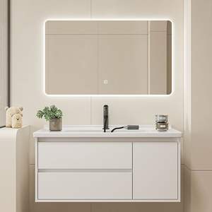 Source Factory CE Certified High Quality Low Price Smart <b>Mirror</b> Prefabricated <b>Bathroom</b> Vanity Unit Lacquer Finish Water Melamine - Product Image 1