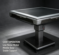 Table de Mahjong Électrique Pliante Portable avec Tuiles de Mahjong Complètes, Cadre Métallique Durable pour 4 Joueurs