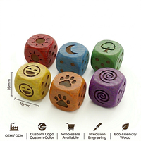 Jeu de dés en bois colorés personnalisés avec logo, directement de l'usine, motif gravé sur mesure, impression tampon, écologique, pour jeux de société