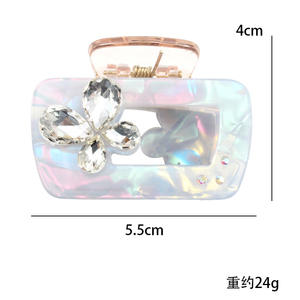 Pinces à cheveux en plastique et en strass pour filles, tenues de fête quotidiennes. - Product Image 2