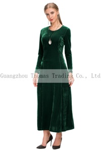 2019 de las mujeres de invierno de terciopelo de la ropa de manga larga Maxi negro invitado vestido de <span class=keywords><strong>boda</strong></span> - Product Image 4