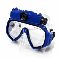 Masque de plongée sous-marine HD avec lentille en verre trempé sur ordonnance, en silicone et ABS, étanche, pour la plongée sportive et l'enregistrement vidéo en mer