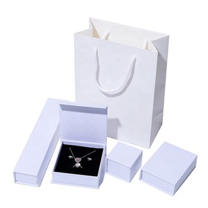 Wholesale Custom Simple Style Rectangle Cardboard Jewelry Boxes for <b>Small</b> Businesses with Square Patterned Pendants - Product Image 1