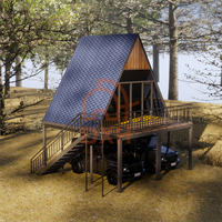 Maison de plage économique de luxe, préfabriquée, modulaire, pliable, en forme de triangle, résistante aux ouragans, prête à l'emploi
