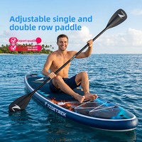 Pagaie en alliage d'aluminium réglable à quatre sections, double usage, pour bateaux à rames et planches de surf, siège gonflable et pompe électrique