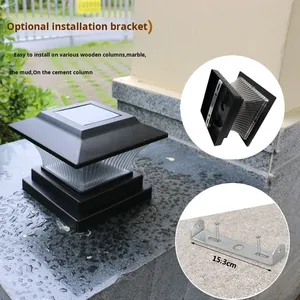 5 6inch Outdoor Solar LED Post Cap Lights IP44 Waterproof Pastoral Style Monocrystalline Solar Panel Garden Lighting for Pathway - Product Image 2