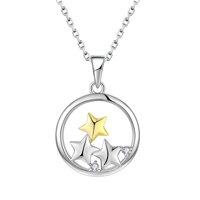 Pendentif rond en argent Sterling 925 pour filles, collier étoile, nouvelle collection, tendance, vente en gros, d'usine