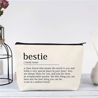 Borsa per il Trucco in Tela Stampata, Borsa da Donna, Astuccio con Cerniera, Pochette Cosmetica di Grande Capacità