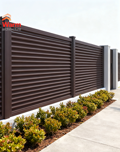 Factory Supply Zaun OEM/ODM Günstige und hochwertige moderne schlanke pulver beschichtete Outdoor-Privatsphäre Aluminium zaun für zu Hause - Product Image 1