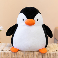 Peluche pingouin moelleux lavable en machine avec bec orange pour enfants, cadeau de Noël ou d'anniversaire