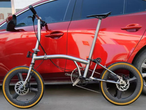 Vélo pliable 20 pouces entièrement en titane avec freins à disque et jeu de <span class=keywords><strong>roues</strong></span> en carbone, 11 vitesses - Product Image 4