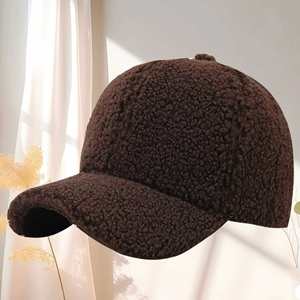 Gorro de Béisbol de Lana de Cordero para Mujer, Versión Coreana de Otoño Invierno, Gorro de Terciopelo de Moda, Regalo Promocional, Cálido y Cómodo - Product Image 1