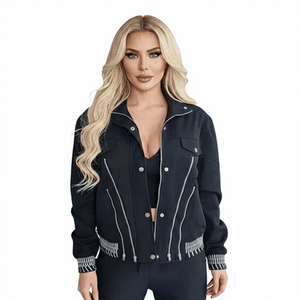 Nueva Chaqueta Impermeable de Moda Urbana con Doble Botonadura, Detalles de Cremallera y Tejido Primaveral - Product Image 1