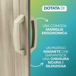 Porta Pieghevole Moderna in PVC con Venature in Rilievo 215x84 Cm Spessore 3 Cm Maniglia Inclusa - Product Image 5
