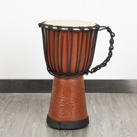 Djembe à main pour débutants de 8 pouces, construction en bois massif sculpté à la main, tambour en peau de chèvre naturelle de qualité supérieure
