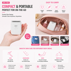 Mini rasoir électrique portable MRY <span class=keywords><strong>pour</strong></span> femme, épilateur corporel rechargeable avec tête à grille, étanche IPX6, Type-C, OEM ODM - Product Image 5