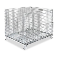 Panier en fil métallique robuste avec roulettes, pliable, pour présentoir de vente au détail, bac de rangement