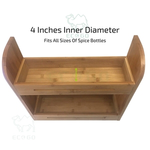 Heavy Duty Kitchen <b>Spice</b> <b>Rack</b> Organizer Wholesale <b>Spice</b> Holder Solid <b>Wood</b> 2 Layer <b>Spice</b> <b>Rack</b> - Product Image 5