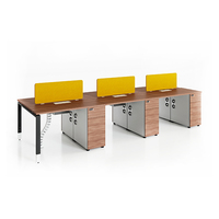 Bureau de travail modulaire en bois moderne pour 6 personnes - Bureau de travail modulaire - Explorer l'espace de travail - Modèle XFS