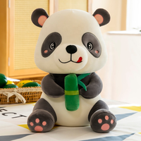 Usine En Gros Super Doux En Stock 23CM Petit Animaux En Peluche Mignon Panda En Peluche Jouet Oreiller Avec Bambou