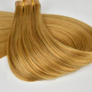 Extensions de cheveux humains vierges naturels de qualité 10A, extensions européennes, double trame, lumière Yaki, ruban adhésif sans couture, kinky - Product Image 1