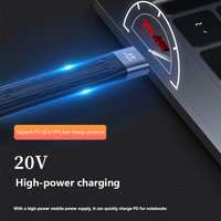 Kabel pengisian daya Cepat USB 100 ke tipe-c, Bank daya ponsel 3.0 W USB ke tipe-c, pengisian daya Cepat 40Gbps atau 10G untuk IOS & Komputer