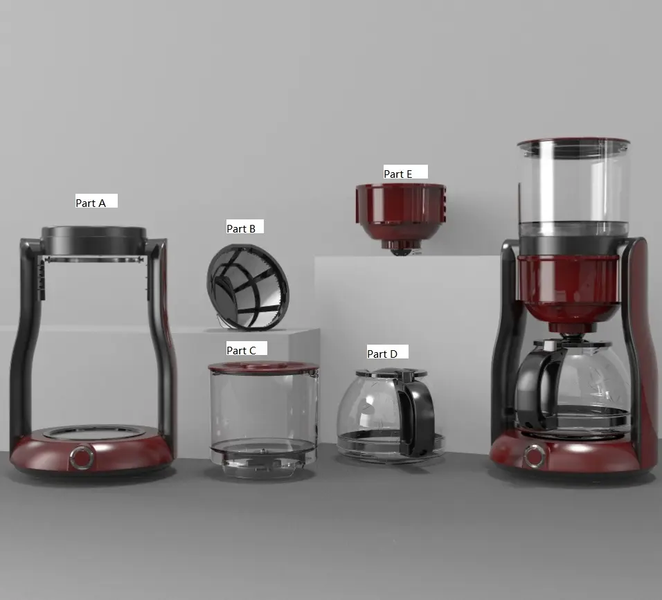 2023 neues Modell Haushalts gerät easy Clean Drip Coffee Machine 4 Tasse 560ml Kaffee karaffe für den Haushalt zu Hause