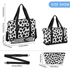 Black Leopard Print Customs Logo Large Capacity Portable Travel <b>Bag</b> for Leisure Sports Dry Wet Separation Yoga Fitness <b>Bag</b> - Product Image 3