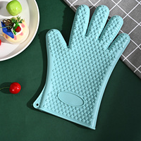 Vente en gros d'usine d'ustensiles de cuisine Ensemble de gants de four à sublimation en silicone souple côtelé Gants de four en silicone liquide à sublimation