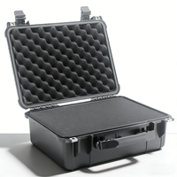 Boîte de transport et de rangement pour équipement anti-poussière en PP noir moulé par injection, avec mousse antichoc, étanche IP67, en plastique rigide