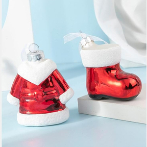 Adornos Navideños Colgantes Rojos Europeos Meilida, Adornos de Vidrio de Mercurio con Forma de Ropa y <span class=keywords><strong>Botas</strong></span> de Santa Claus, Personalización Ecológica - Product Image 3