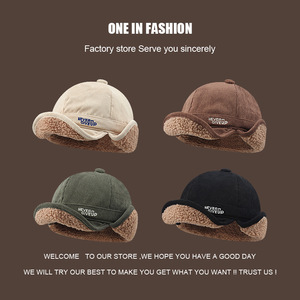Lei Feng <b>Hat</b> Bucket <b>Hat</b> With Ear Flaps Windproof <b>Warm</b> Beige Adult Cycling Winter <b>Hat</b> - Product Image 2