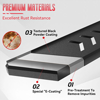 Estribos Laterales de Acero para Camioneta, Barra Nerf, para Silverado F-150 4x4, Vehículos Todoterreno, Resistentes, Capacidad de Carga de 500 lb, Antideslizantes