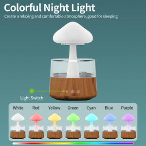 Humidificador de Aire con Luz Ambiental de 7 Colores, Decoración para el Hogar, Recargable, <span class=keywords><strong>Cascada</strong></span> Relajante con Ruido Blanco y Efecto Nube de Lluvia - Product Image 2