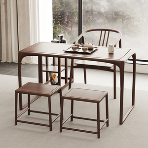 Dazhang Jiaju Chinese Style <b>Walnut</b> Wood Tea <b>Table</b> 120x60cm Handmade Zen Kung Fu Tea Set For Home Balcony Use - Product Image 3