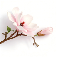 Bunga Magnolia Sutra Warna Krem Pink, Tangkai Magnolia Buatan, Bunga Pink Sentuhan Asli, Bunga Tangkai Panjang untuk Rumah, Kantor, Pernikahan