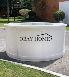 เฟอร์นิเจอร์เช่าสำหรับงานแต่งงานสุดหรูทันสมัย บาร์ไม้ทรงกลมขนาดใหญ่สีขาว - Product Image 2