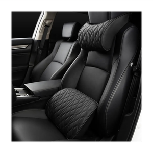2024 voiture cou oreiller PU cuir lombaire taille Support pour siège mémoire dossier appui-tête coussin Auto <span class=keywords><strong>Gadget</strong></span> accessoires intérieur - Product Image 1