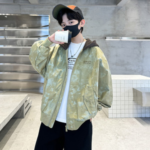 Manteau d'automne pour garçon, nouveau style coréen, manches longues, fermeture éclair, vêtements tendance, veste à capuche pour garçon en couleur <span class=keywords><strong>camouflage</strong></span> - Product Image 2