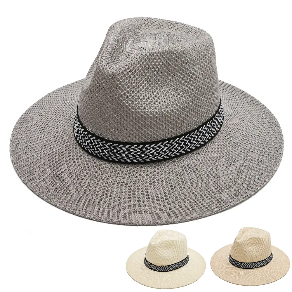 Outdoor Frauen Männer Unisex Frühling Sommer Braid Floppy Fedora Mann Strand hut Panama hut