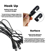 Cordon Élastique Bungee de 4 mm avec Crochet - Sangle Extensible en Latex Ultra-Résistante pour Sacs de Cannes à Pêche et Mainti