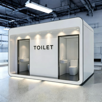 Cabine de toilettes publique mobile modulaire moderne, écologique, préfabriquée pour chantier, parc, toilettes portables publiques
